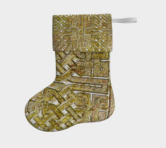Gold Celtic Knot Christmas Stocking