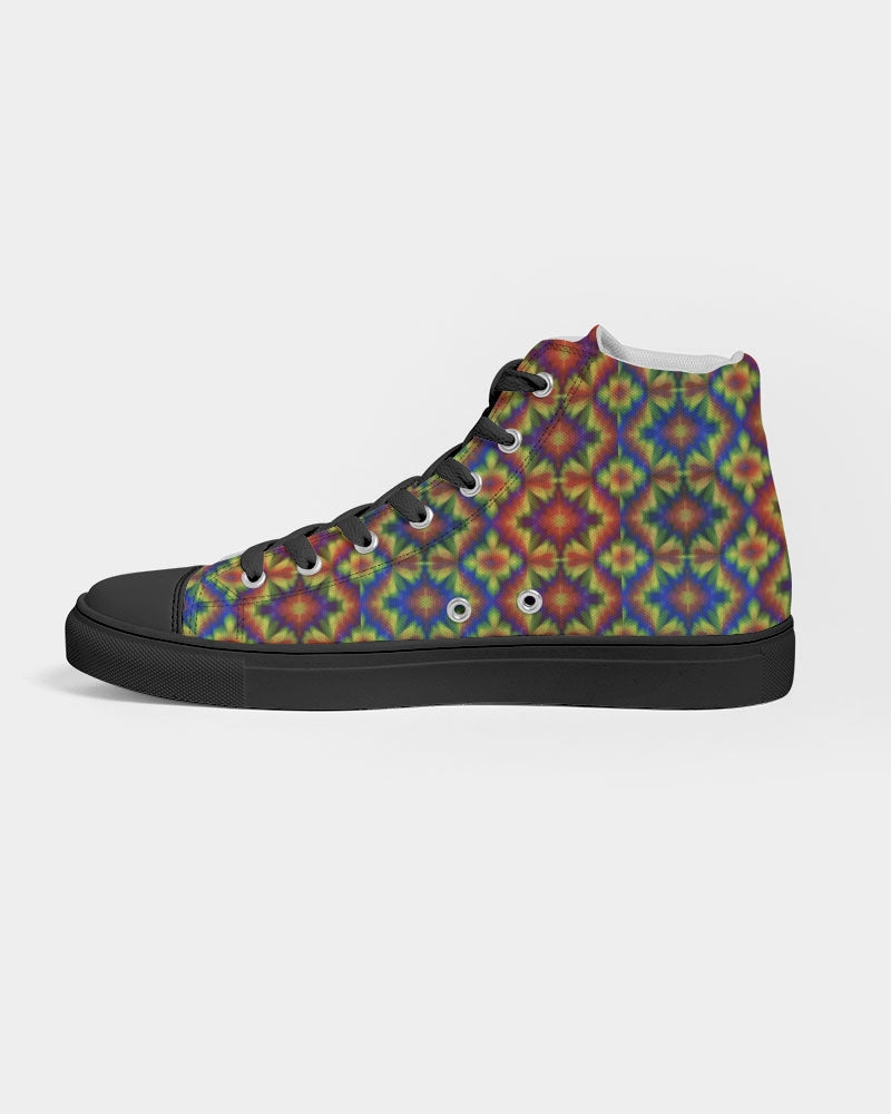 Carnival Kaleidoscope Women's Hightop Canvas Shoe - Black