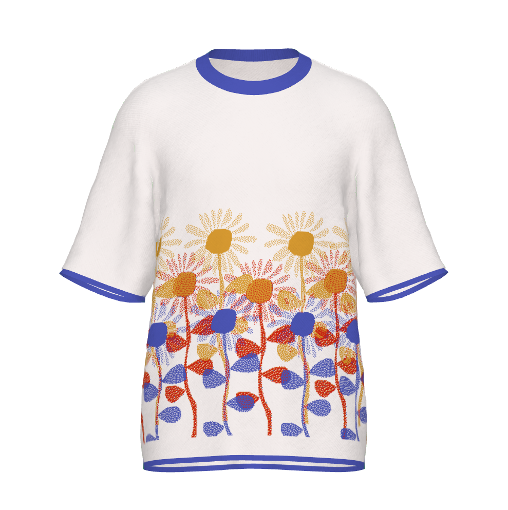 Sunflowers Crewneck Shortsleeve Sweater