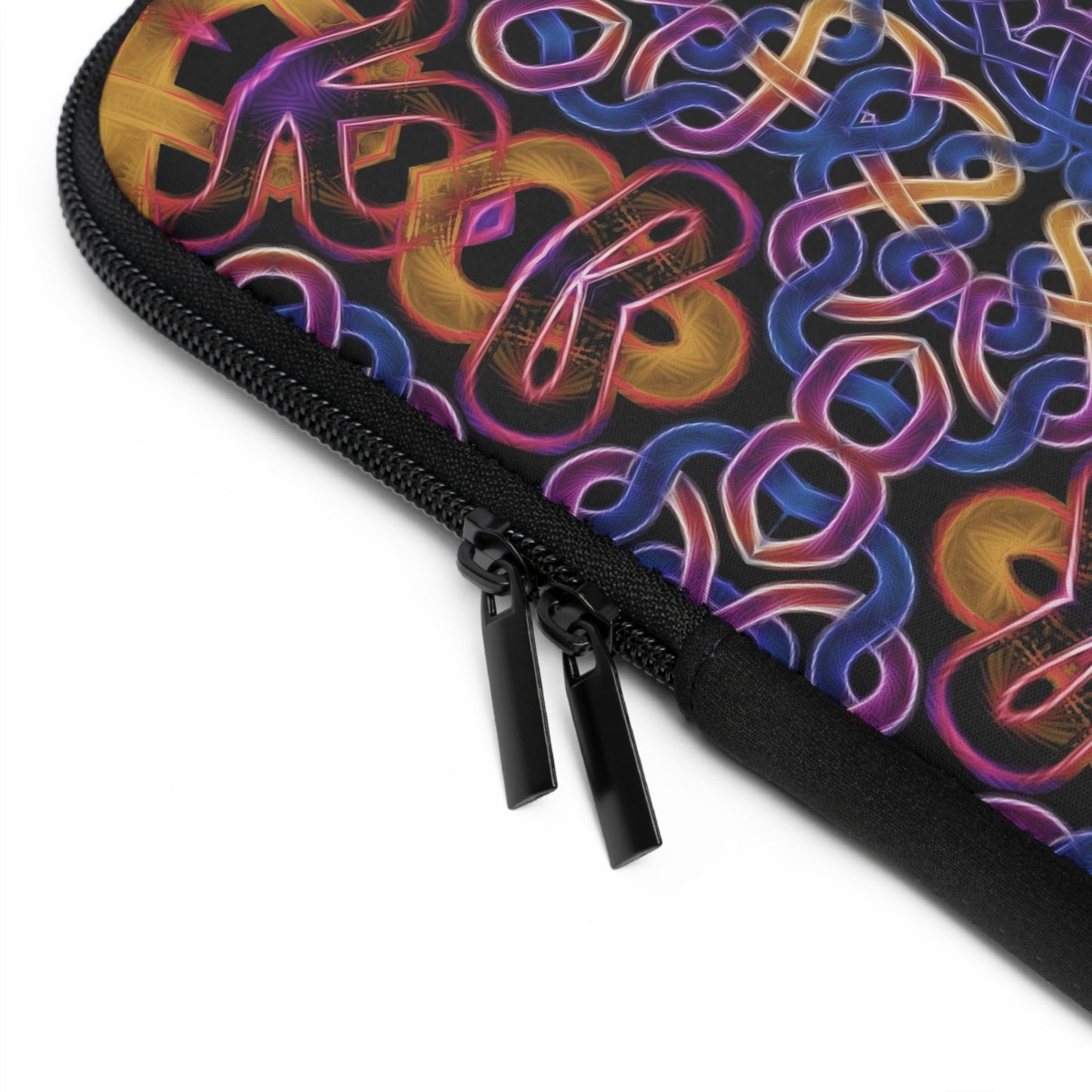 Blue Gold Celtic Kaleidoscope Laptop Sleeve