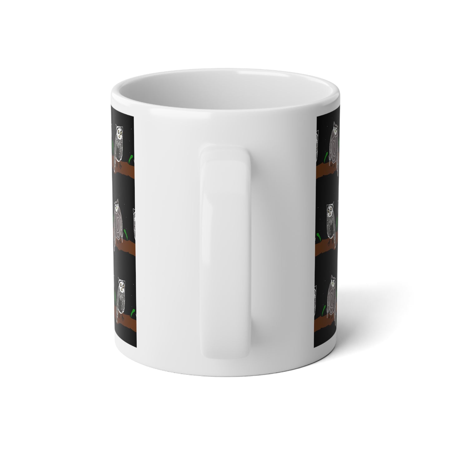 Whimsical Owl Jumbo Mug, 20oz Coffee Cup for Animal Lovers, Cute Gift for Birthdays, Cozy Mornings, Home Decor, Owl Enthusiasts