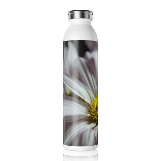 Light Lavender Daisies Slim Water Bottle, Eco-Friendly Drink Bottle, Travel Water Flask, Gift for Nature Lovers, Yoga Accessory