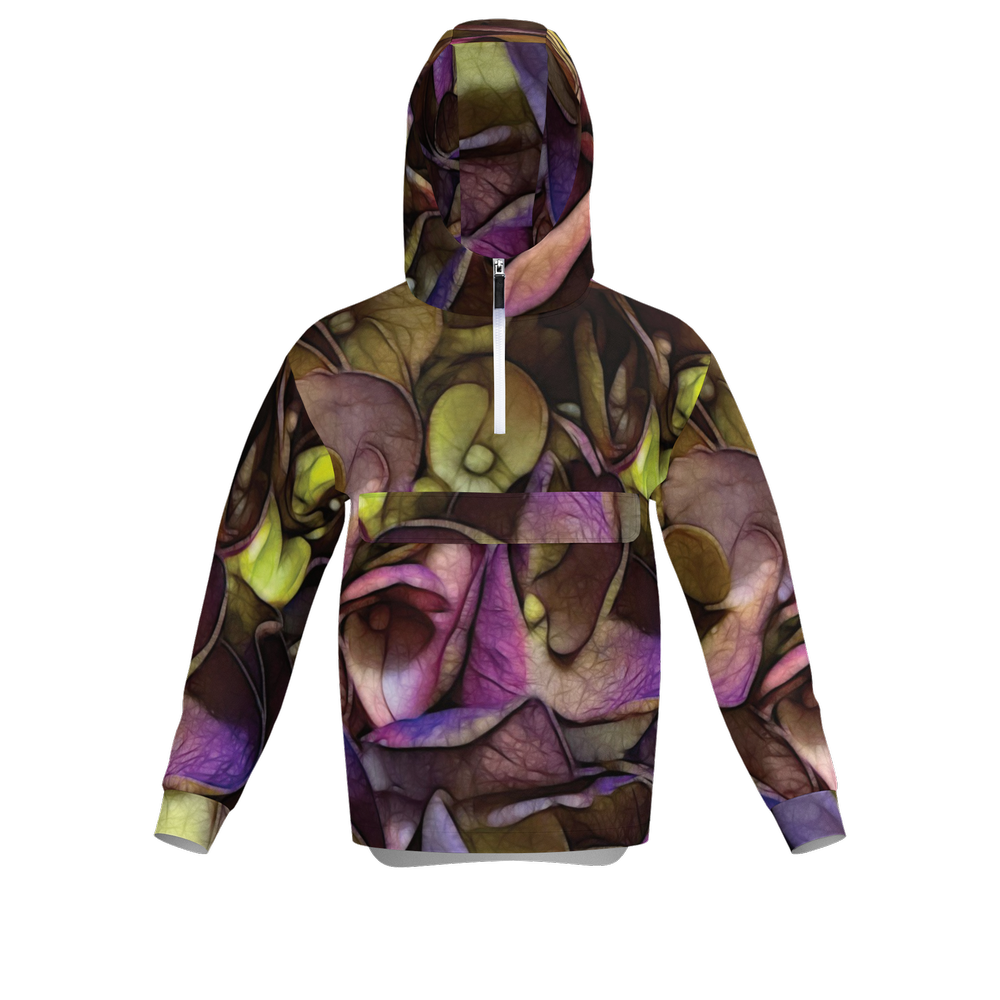 October Flowers 4 Unisex Fleece-Lined Quarter Zip Pocket Hoodie