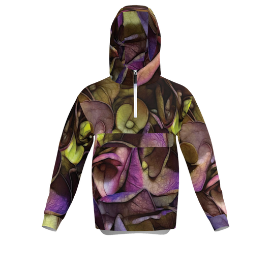 October Flowers 4 Unisex Fleece-Lined Quarter Zip Pocket Hoodie