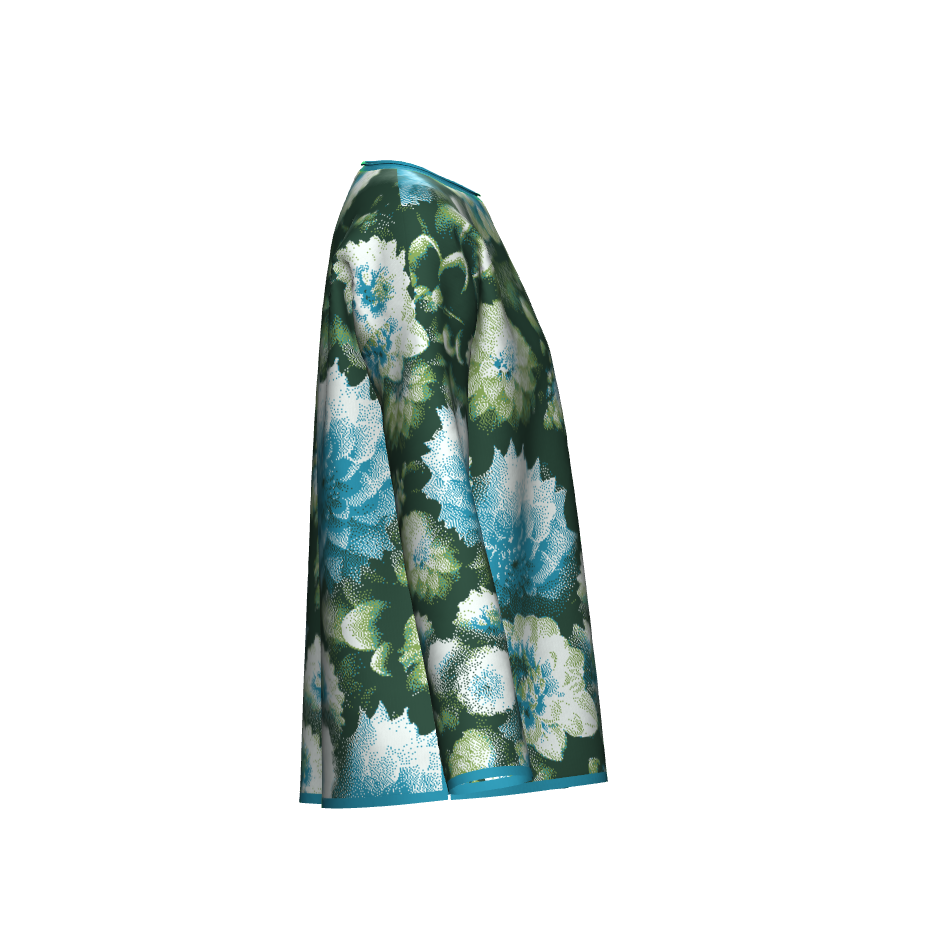 Blue Green Dahlias Collage Sweater