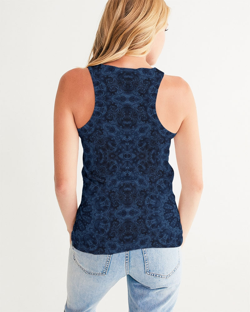 Blue Faux Velvet Kaleidoscope Women's All-Over Print Tank