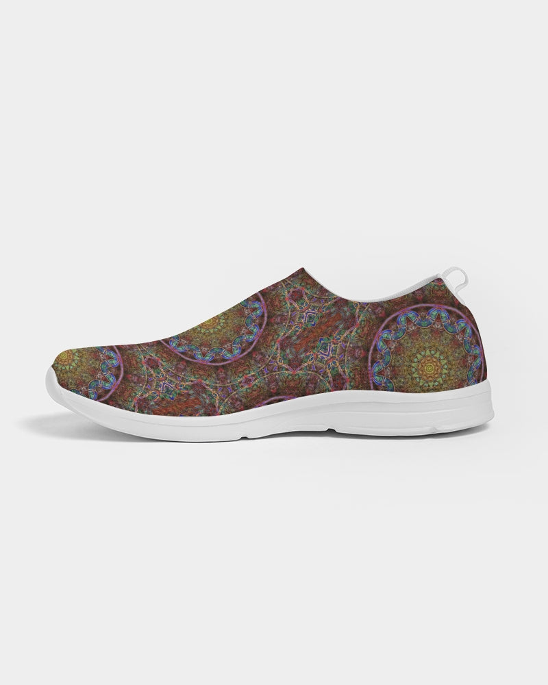Blue Pink Windy Kaleidoscope Women's Slip-On Flyknit Shoe