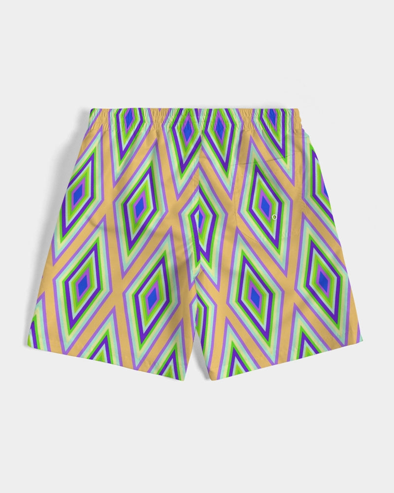 Colorful Diamonds Variation 1 Men's All-Over Print Swim Trunk