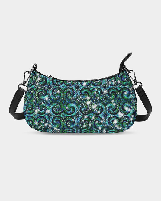 Blue Ice Sparkle Swirl Petite Canvas Pouch