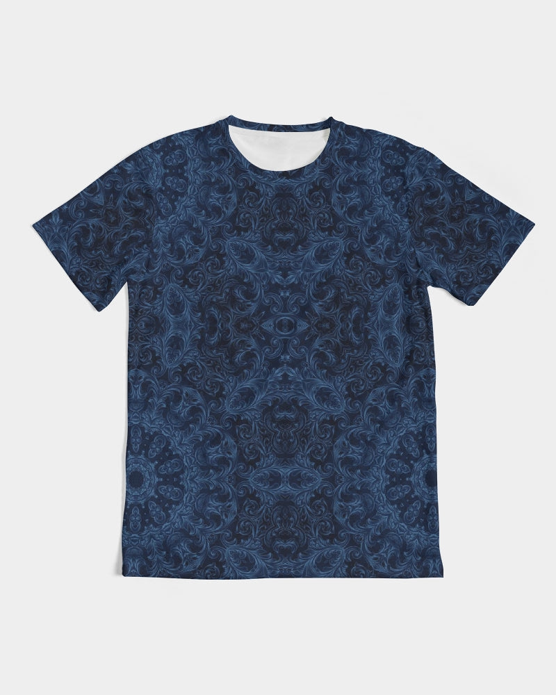 Blue Faux Velvet Kaleidoscope Men's All-Over Print Tee