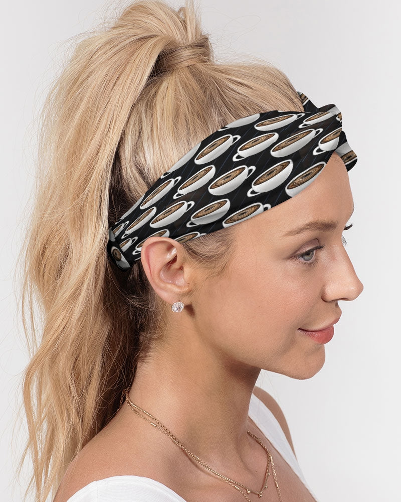 Coffee Pattern Twist Knot Headband Set