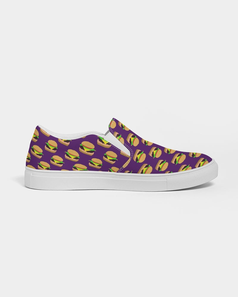 Cheeseburger Pattern Women's Slip-On Canvas Shoe
