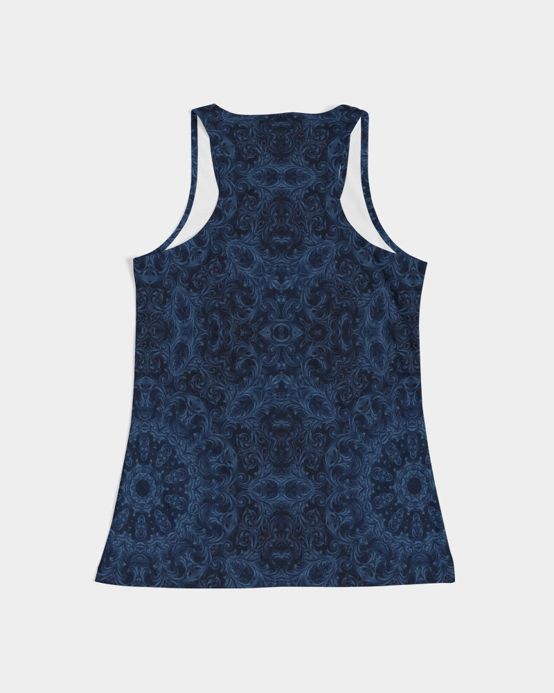 Blue Faux Velvet Kaleidoscope Women's All-Over Print Tank