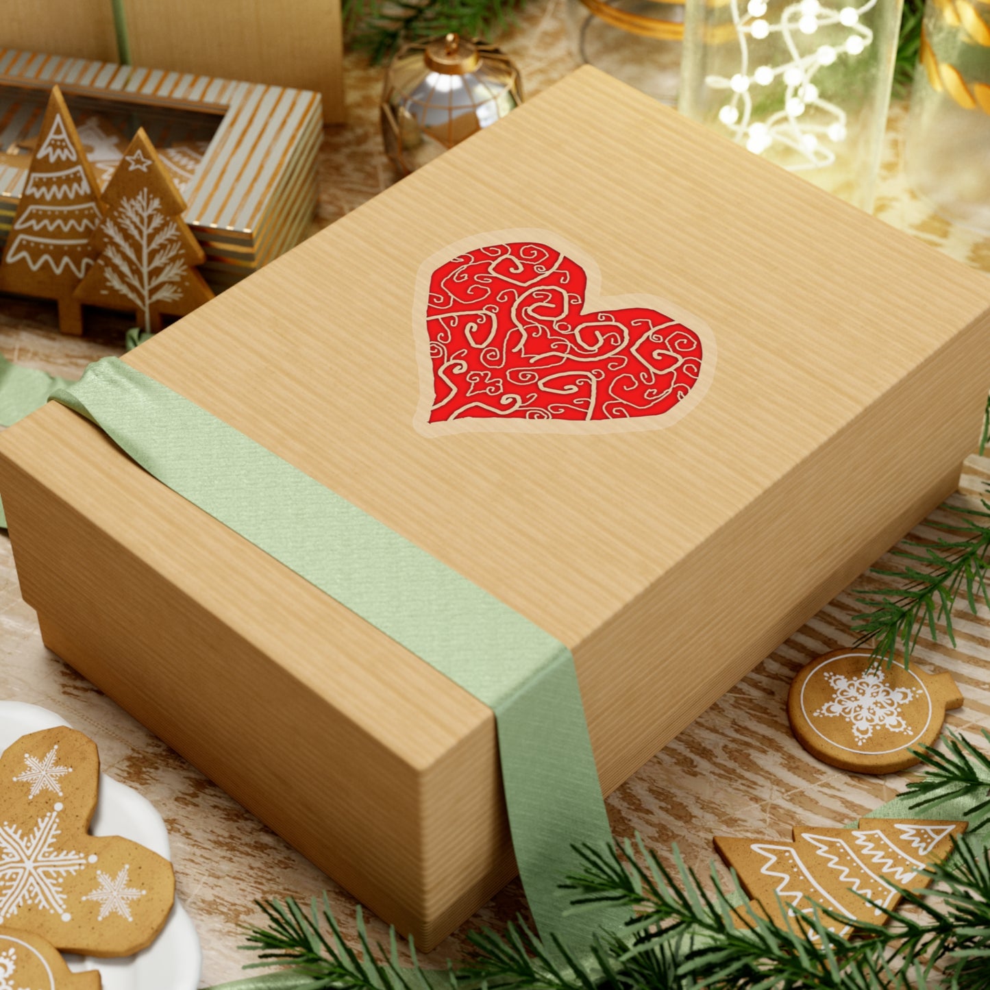Heart Swirls Kiss-Cut Stickers
