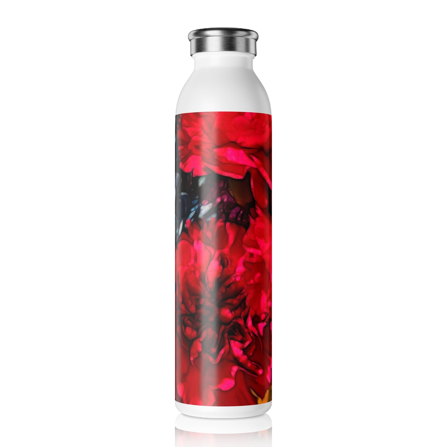 June Flowers 2 Slim Water Bottle - Trendy Eco-Friendly Drinkware, Reusable Fitness Bottle, Perfect for Travel, Gym, and Outdoor Adventures