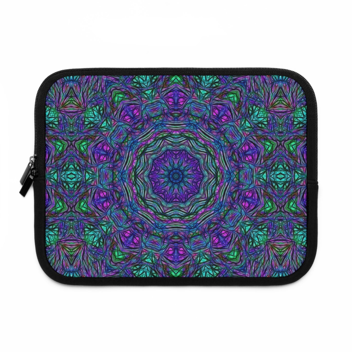 Blue Green Purple Kaleidoscope Laptop Sleeve