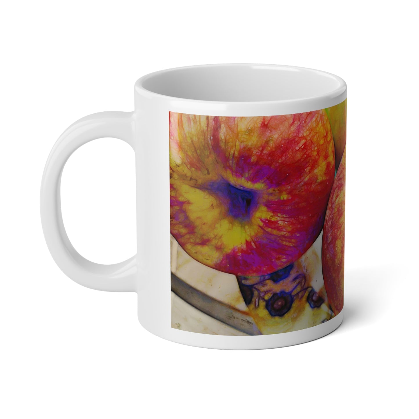 Vibrant Jumbo Apple Mug, 20oz – Perfect for Fall Decor, Coffee Lovers, Gift for Teachers, Thanksgiving, Cozy Home