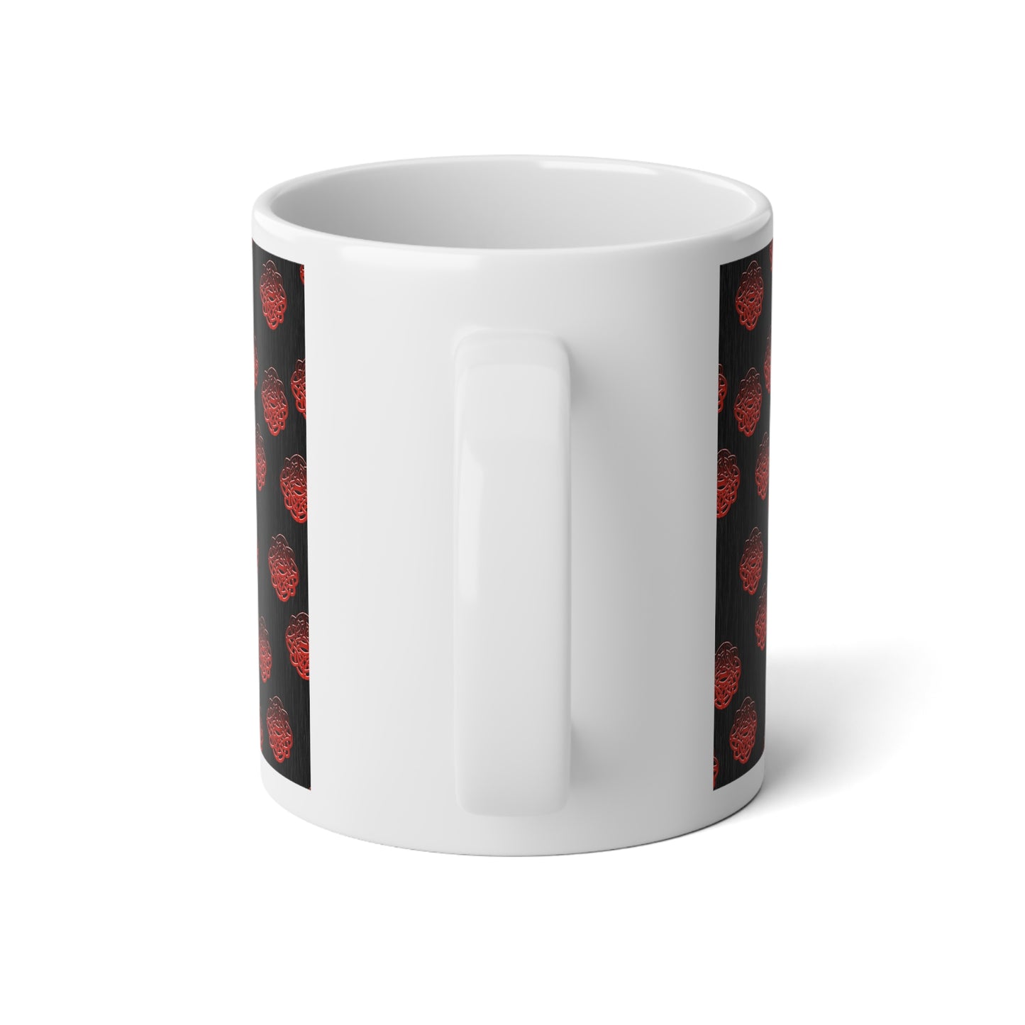 Red Glass Celtic Knot On Gray Jumbo Mug - 20oz Coffee Cup