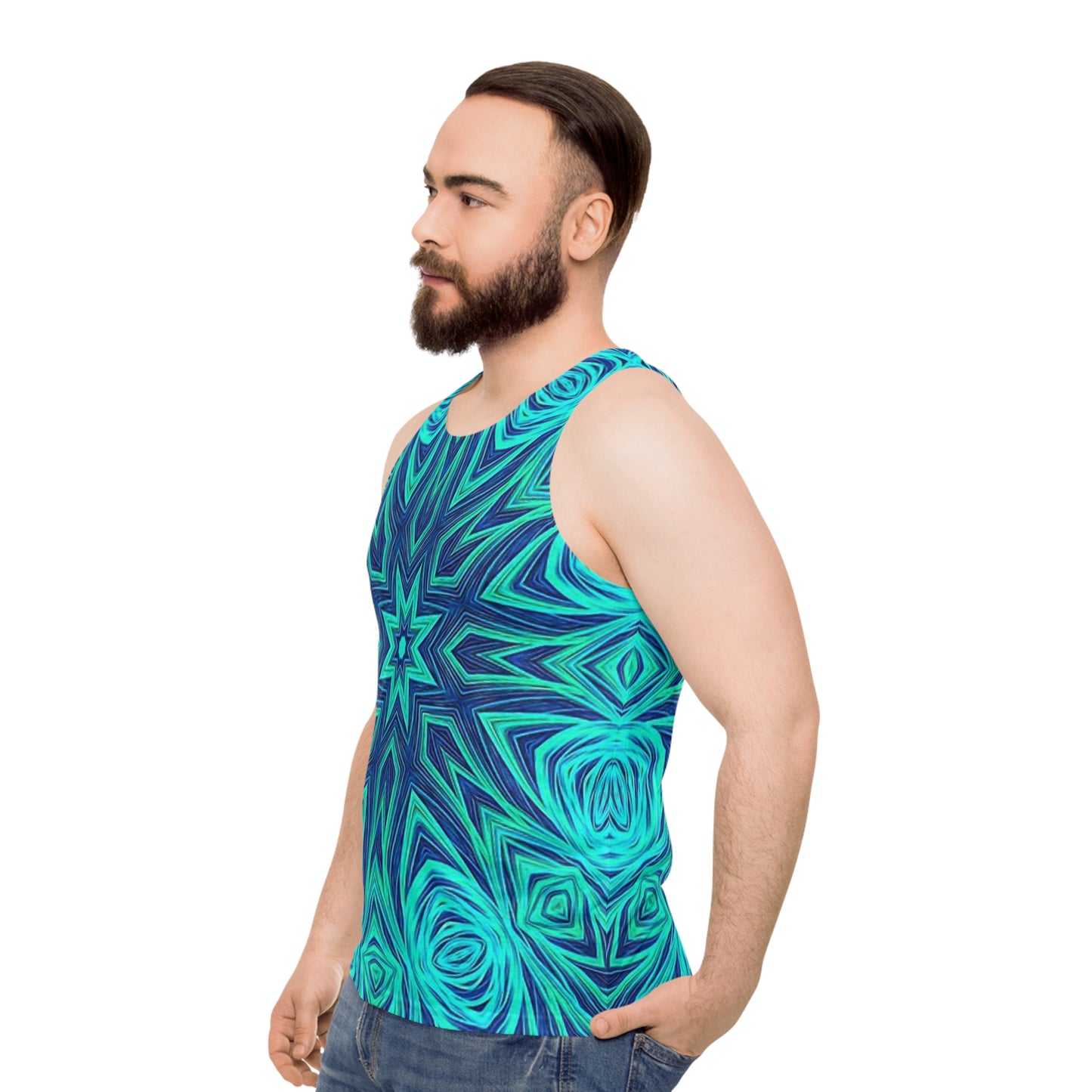 Blue Ice Kaleidoscope Unisex Tank Top (AOP)