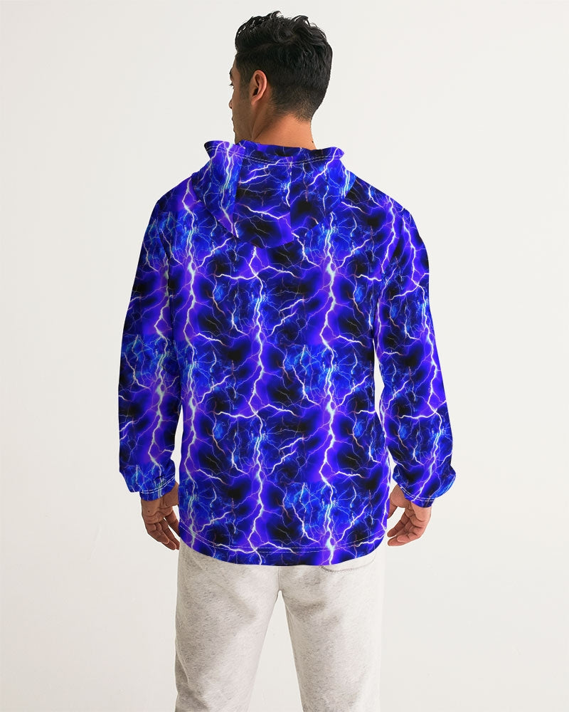 Blue Lightning Men's All-Over Print Windbreaker