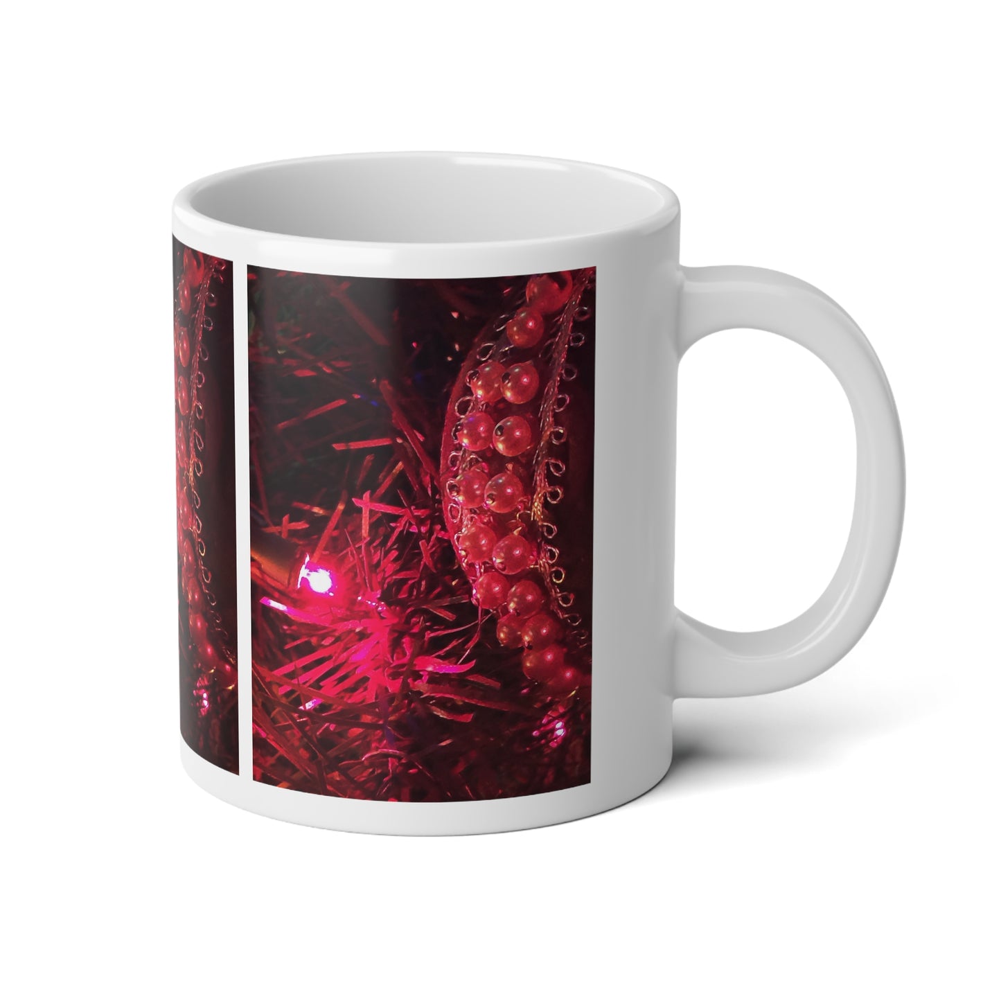 20oz Jumbo Mug — Red Christmas Ornament Holiday Coffee Cup