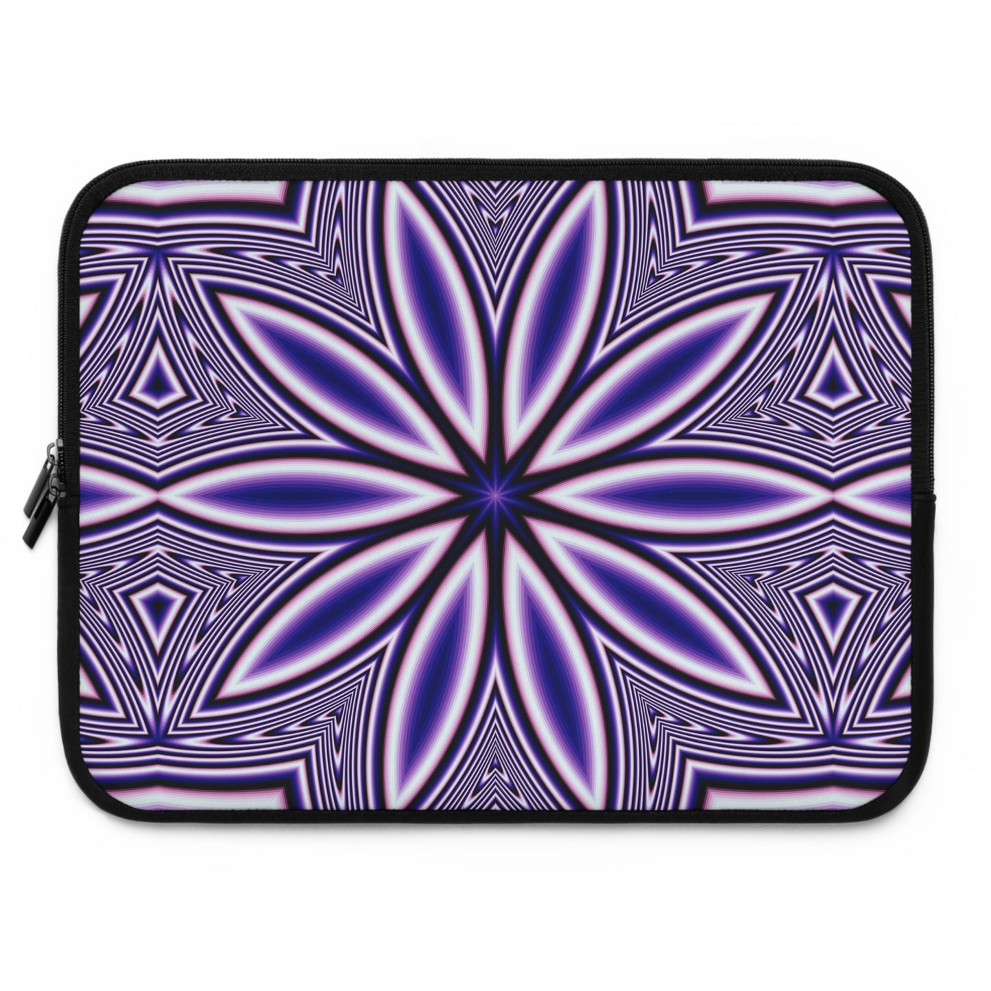 Blue Fractal Kaleidoscope Laptop Sleeve