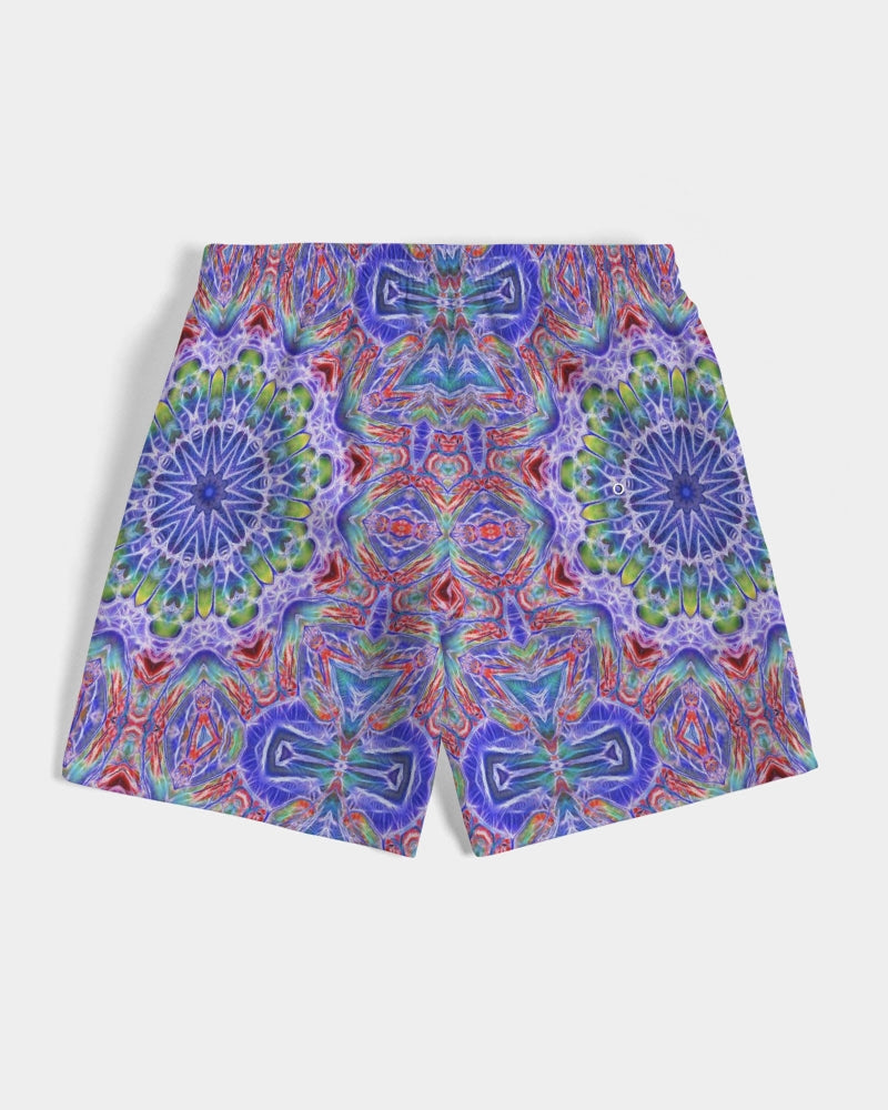 Blue Red Kaleidoscope Men's All-Over Print Swim Trunk