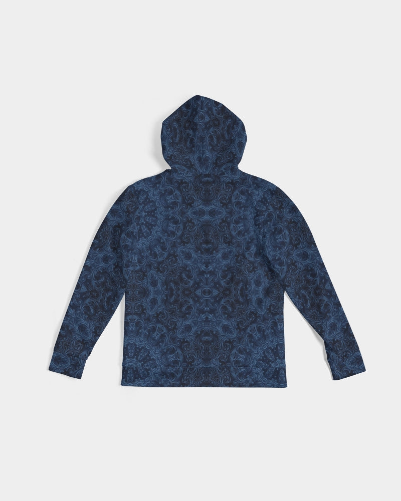 Blue Faux Velvet Kaleidoscope Men's All-Over Print Hoodie