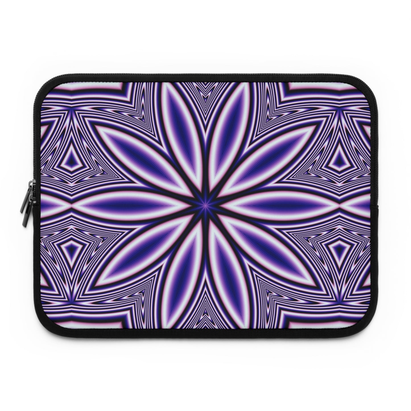 Blue Fractal Kaleidoscope Laptop Sleeve