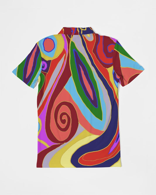 May Afternoon Men's All-Over Print Slim Fit Short Sleeve Polo