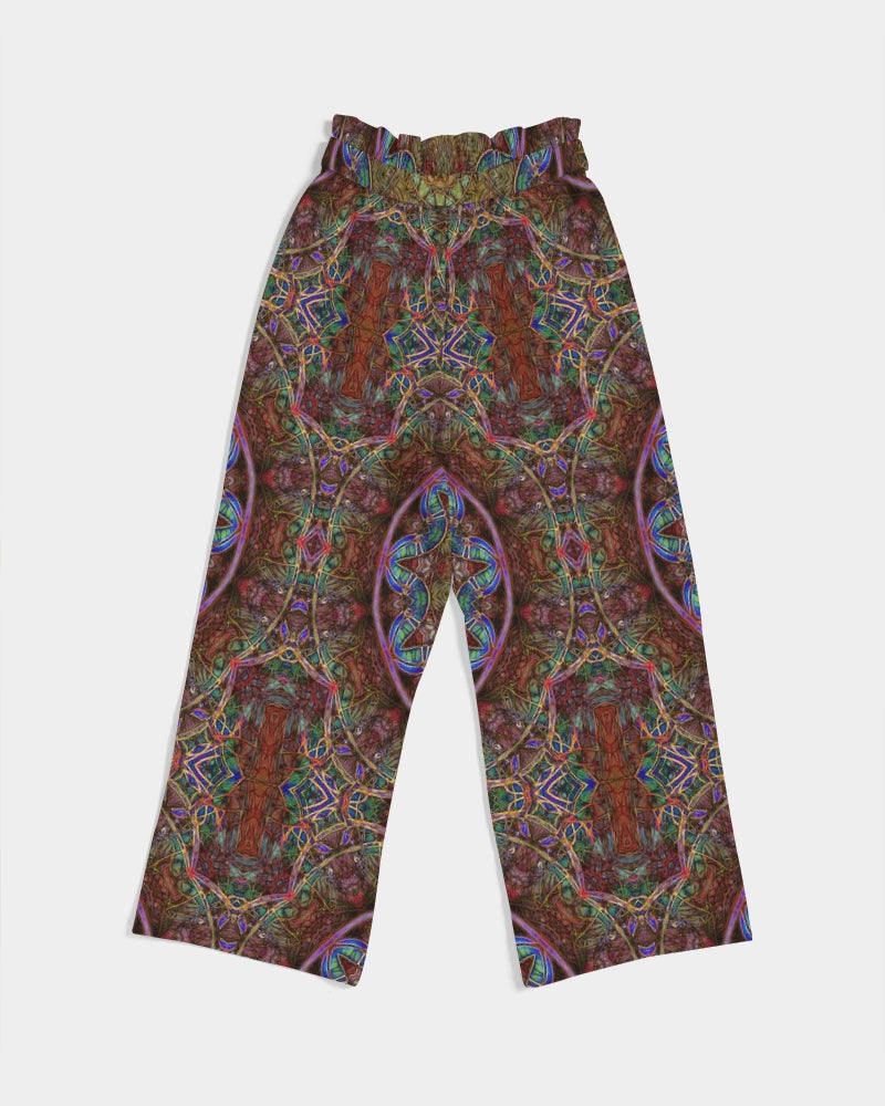 Blue Pink Windy Kaleidoscope Women's All-Over Print High-Rise Wide Leg Pants