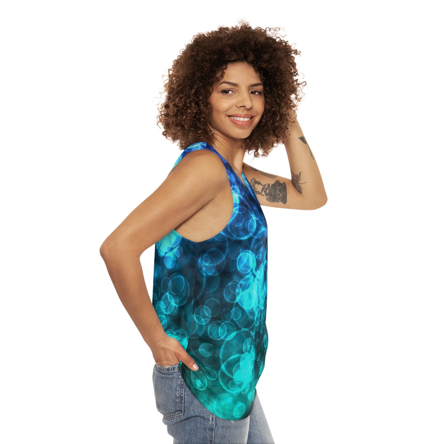 Blue Ocean Bokeh Unisex Tank Top (AOP)