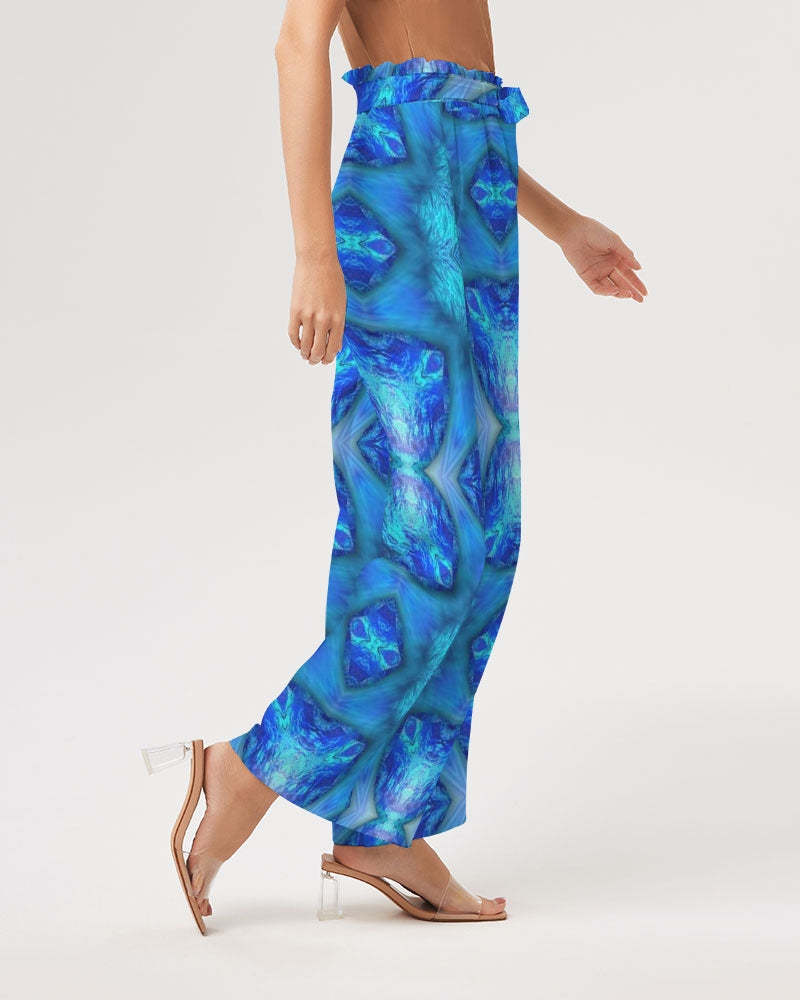 Blue Ocean Kaleidoscope Women's All-Over Print High-Rise Wide Leg Pants