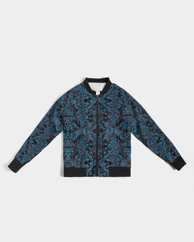 Blue Vines and Lace Women's All-Over Print Bomber Jacket