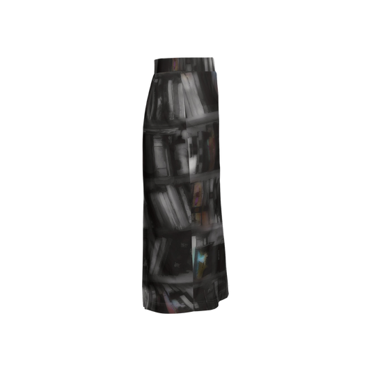 Bookshelves Women's Back Split Pencil Skirt-Heavy Knit