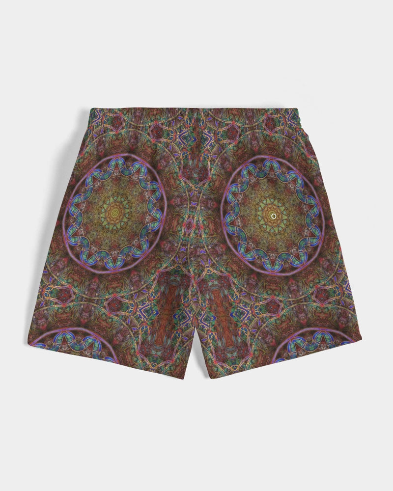 Blue Pink Windy Kaleidoscope Men's All-Over Print Swim Trunk
