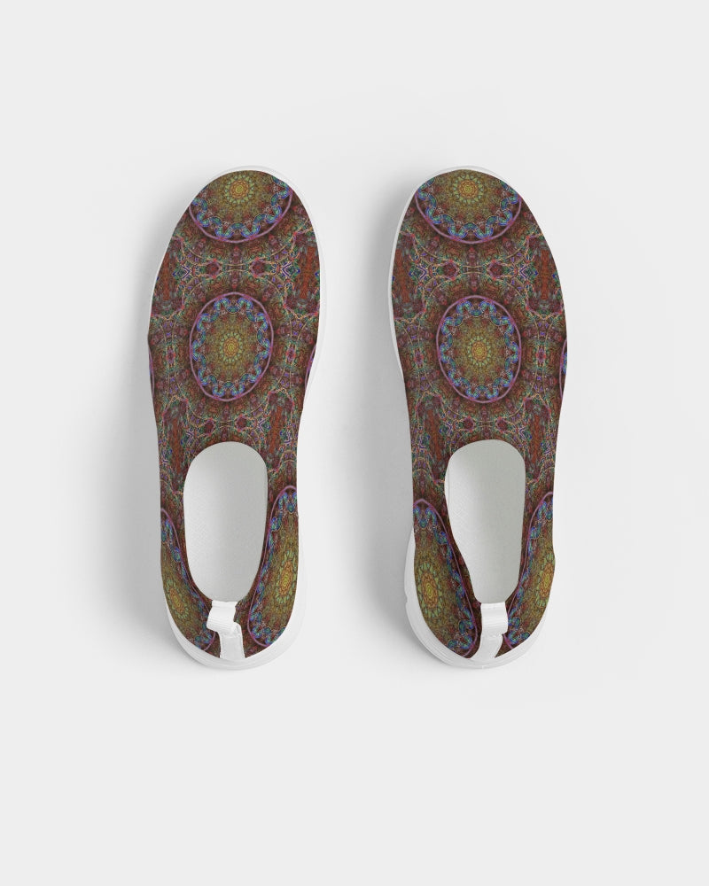 Blue Pink Windy Kaleidoscope Women's Slip-On Flyknit Shoe