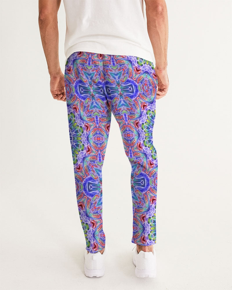 Blue Red Kaleidoscope Men's All-Over Print Joggers