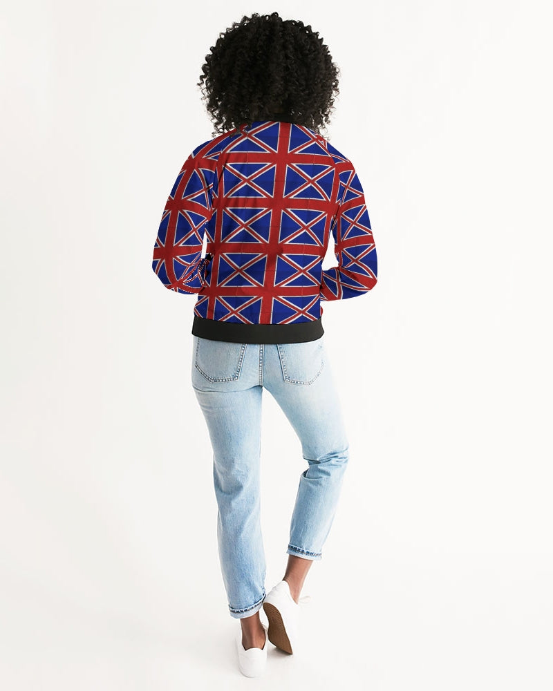British Flag Pattern Women's All-Over Print Bomber Jacket