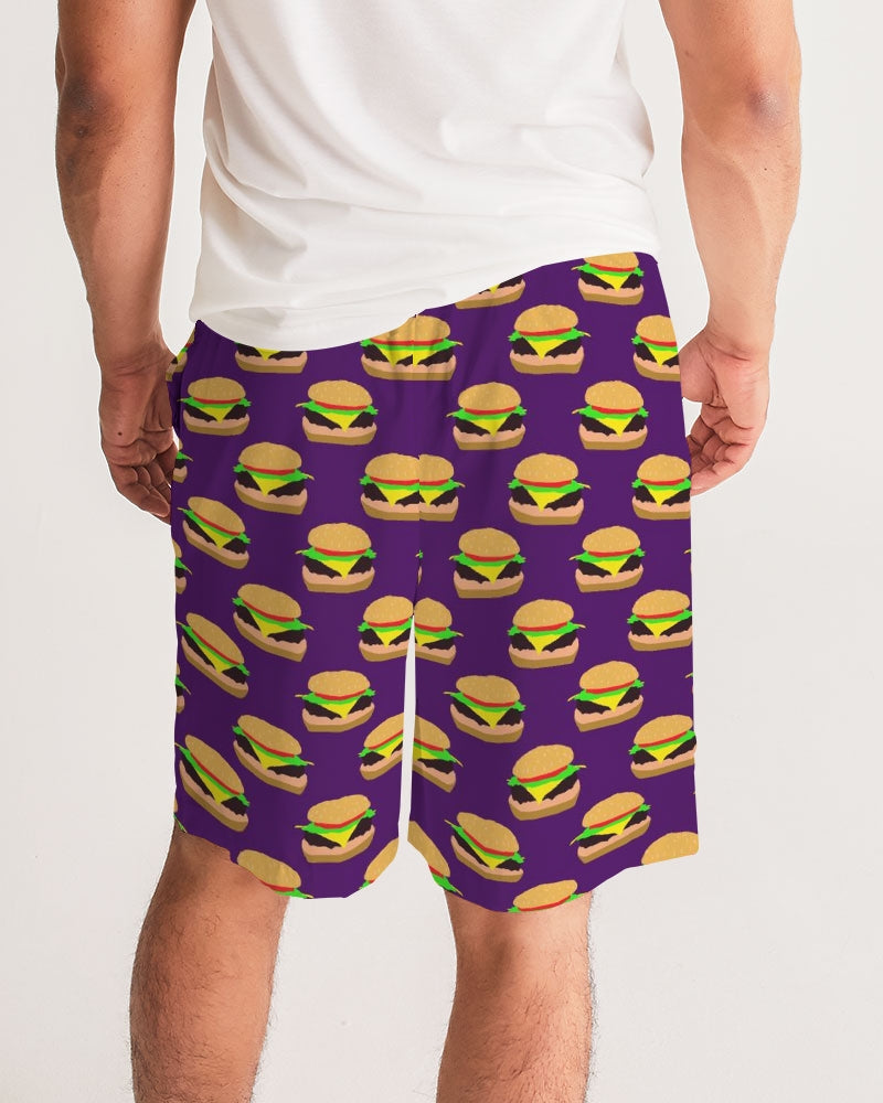 Cheeseburger Pattern Men's All-Over Print Jogger Shorts