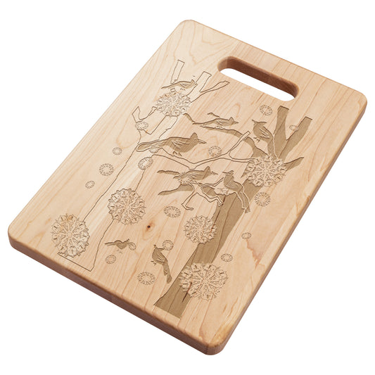 Cardinals In The Snow Maple Cutting Board