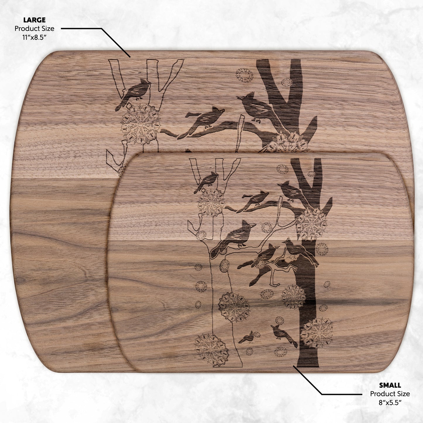 Cardinals In The Winter Snow Oval Cutting Board