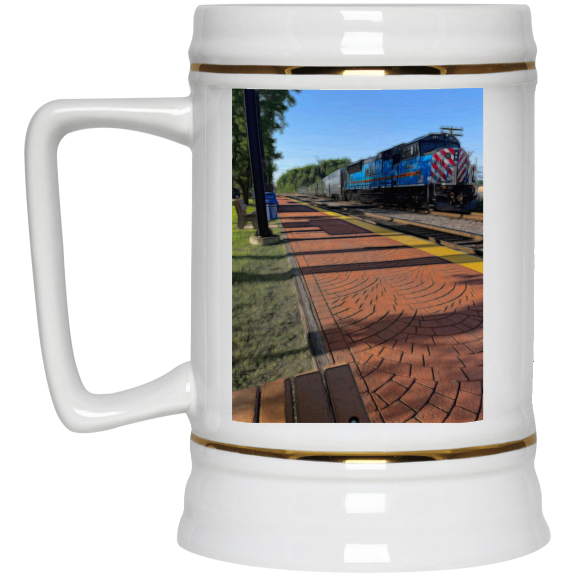 localtrainfoxlake5000 Local Train Fox Lake Beer Stein 22oz.