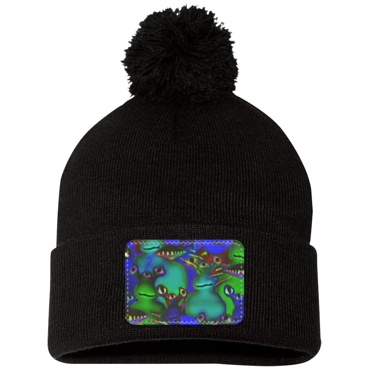 Aliens Collage Pom Pom Knit Cap