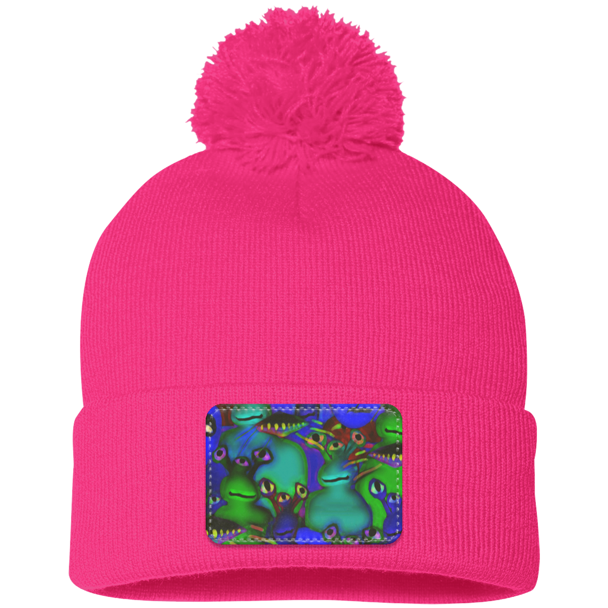 Aliens Collage Pom Pom Knit Cap