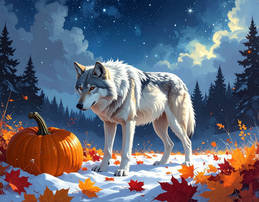 A Wolf and His Pumpkin Digital Image Download