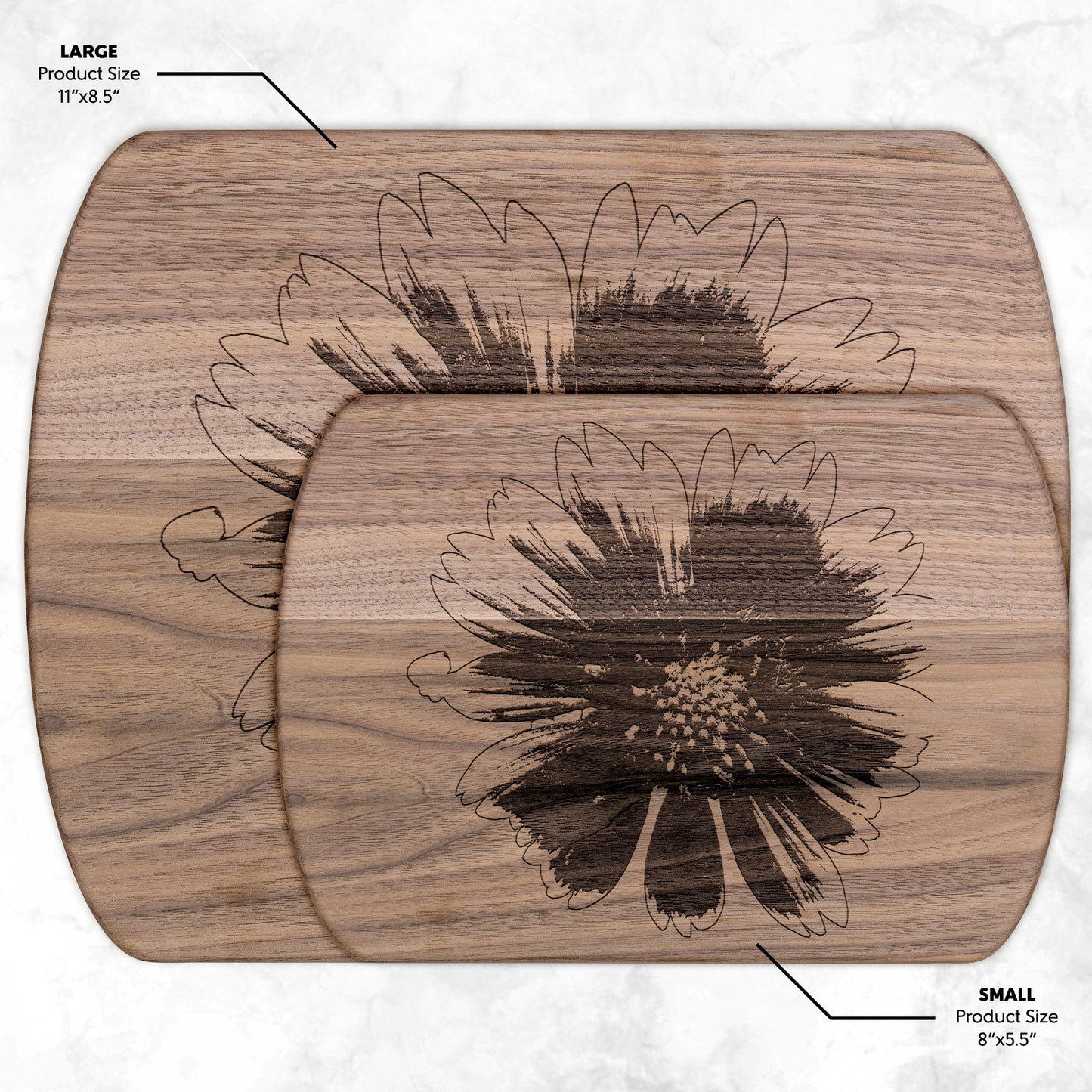 Gaillardia Hardwood Oval Cutting Board