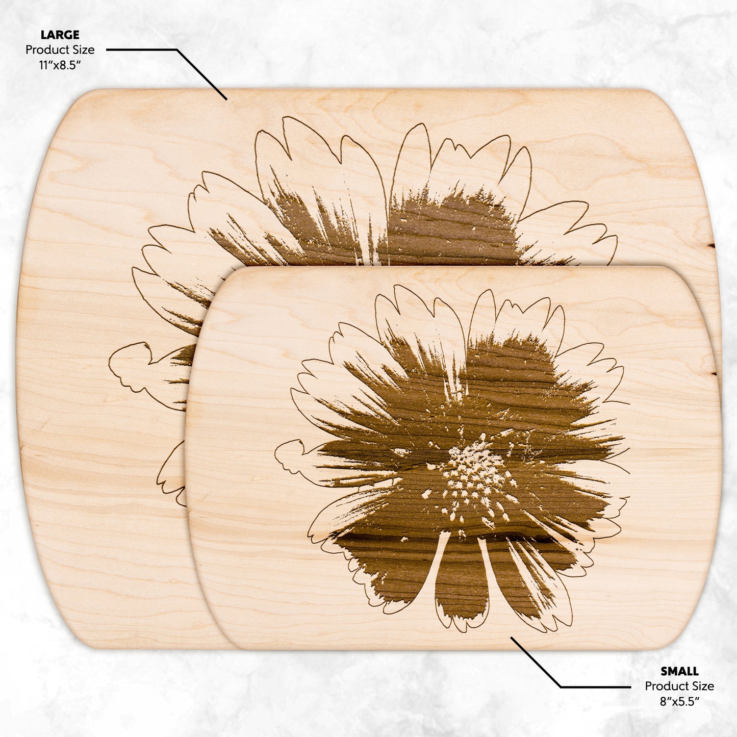Gaillardia Hardwood Oval Cutting Board