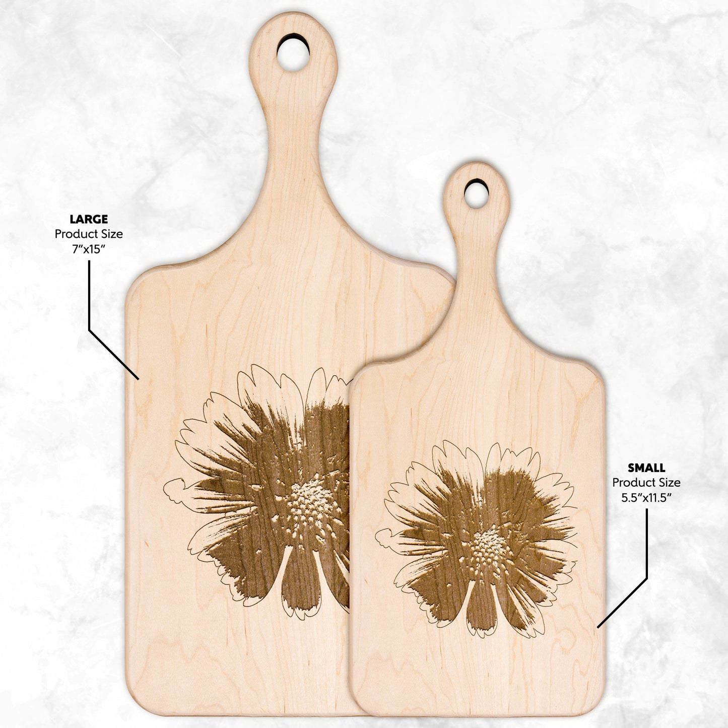Gaillardia Wooden Paddle Cutting Board