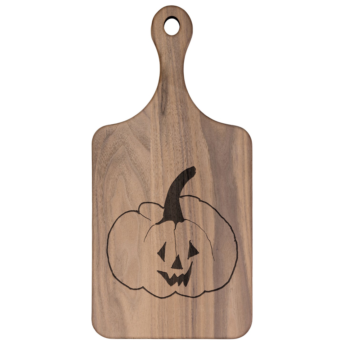 Jack O Lantern Hardwood Paddle Cutting Board